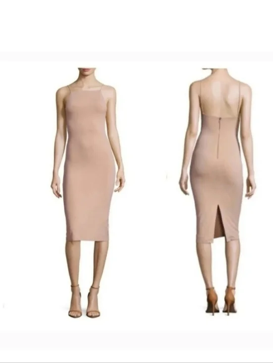 Alice +Olivia Kia Air Beige Midi Length  Dress Size 8 - Picture 2 of 10